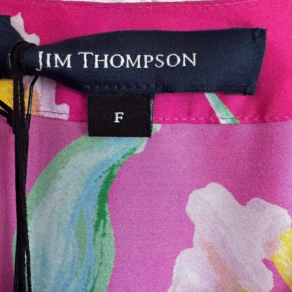 Jim Thompson 100% Silk Floral Pink Maxi Dress size 6/8 - Picture 5 of 7